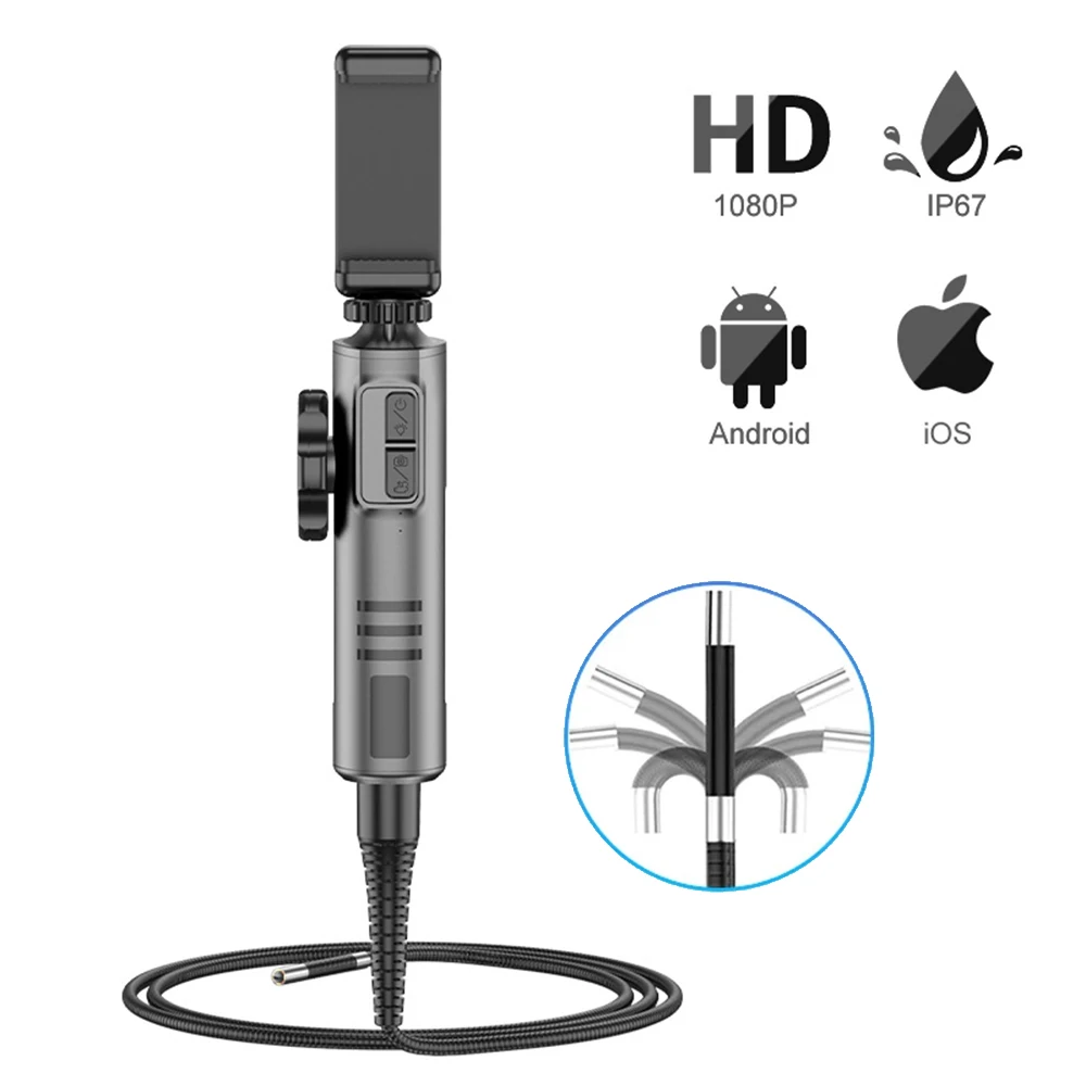 360 ° Rotatie Industriële Endoscoop Camera Met Licht Hd Articuleren Borescope Camera Auto Endoscoop Voor Ios Android
