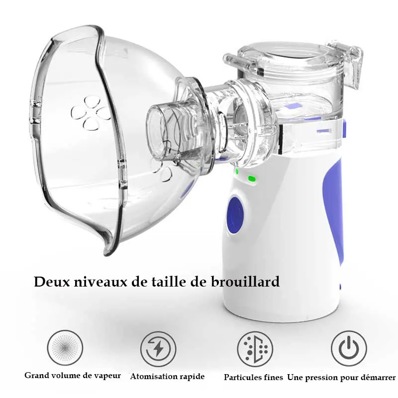 Soins de santé Mini nébuliseur d'inhalation portable portable silencieux ultrasons micro-maille inalador nébulizador enfants et adultes Automizer
