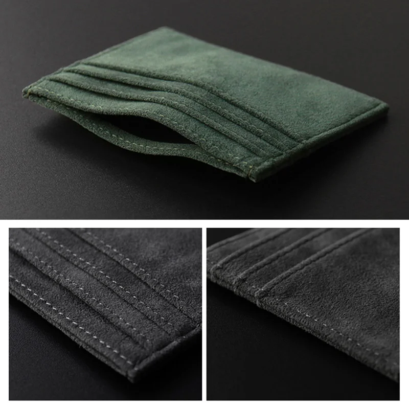 ALCANTARA ที่ใส่บัตรผู้หญิง & ผู้ชายหนังเทียมเปิดได้หรูหรากระเป๋าสตางค์บางขนาดเล็ก