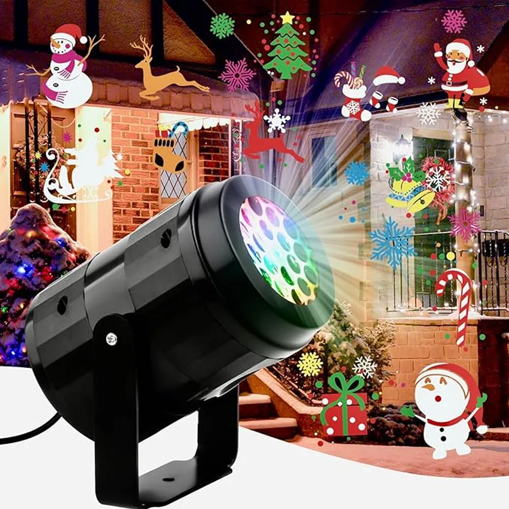 Christmas Projector Lights Outdoor Holiday Led Projection Lamp Waterproof Dynamic Snowflake Lamp Stage Lights New Year Decor