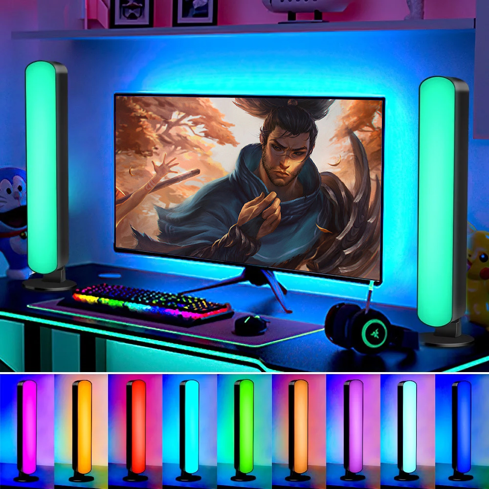 1/2 パック スマート LED ストリップ ライト リモコン付き ルーム ゲーム TV、パーティー デコレーション用 - 音楽と同期、RGB デスクランプ ﻿