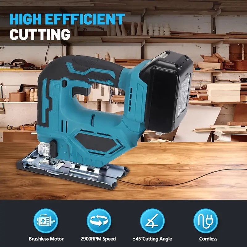 Sierra curva eléctrica de 3000RPM, sierra de calar inalámbrica, sierra de cinta portátil para corte de tubos de madera, Metal y PVC, herramienta eléctrica para batería Makita de 18V