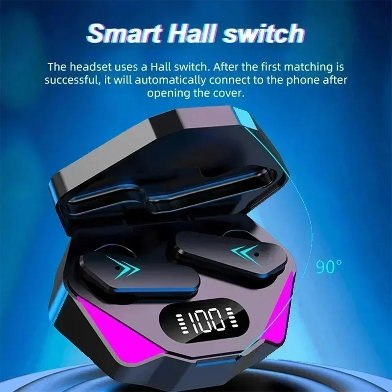 X15 TWS Gaming Earbuds Bezprzewodowe słuchawki Bluetooth z mikrofonem Bass Audio Pozycjonowanie dźwięku Muzyka stereo 9D Zestaw słuchawkowy HiFi dla graczy