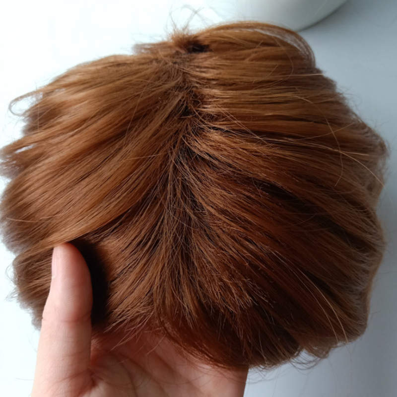Natural realista cosplay festa para homens peruca de cabelo curto com franja de divisão intermediária luz personalizada diy estilo perucas