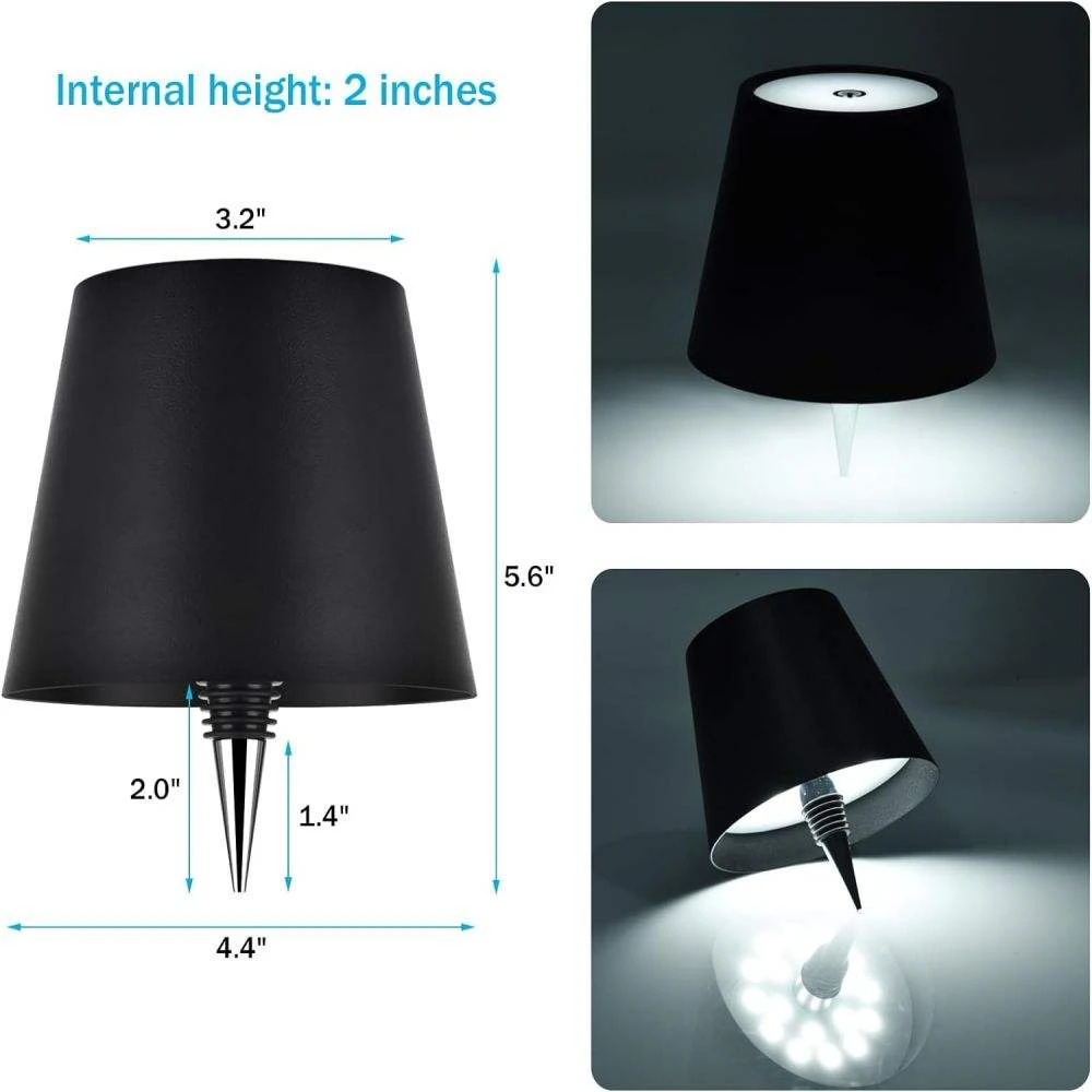 Wireless LED Wine Bottle Lamp Rechargeable Vases Led Light Dimming Mushroom Lamp Touch Control Table Lamp Decorative Night Light