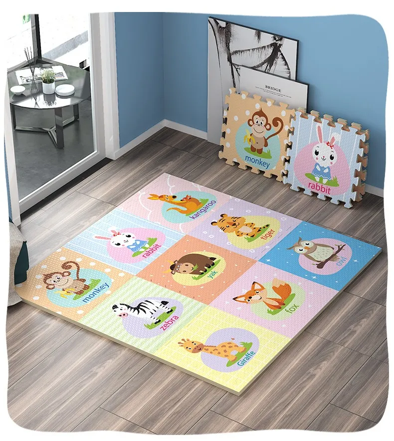 Tatame ชั้นเล่น Mats 9PCS เกมส์เด็ก30X30ซม.เล่นเด็ก Mat หนา1ซม.กิจกรรมสำหรับเกมส์เด็ก Mat Room Mat เสื่อเท้า