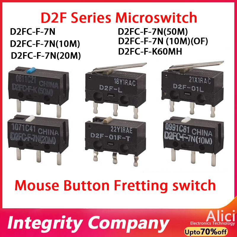 1-10 unids/lote D2FC para botón de ratón OMRON Original Fretting D2FC-F-7N 10M 20M de D2FC-F-K 50M Micro interruptor de ratón