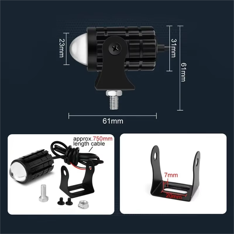 LED Motorcycle Spotlight With Switch 2PCS Super Bright Motorcycle LED Explorers Headlight Projector Fisheye Lens LED Moto Fog