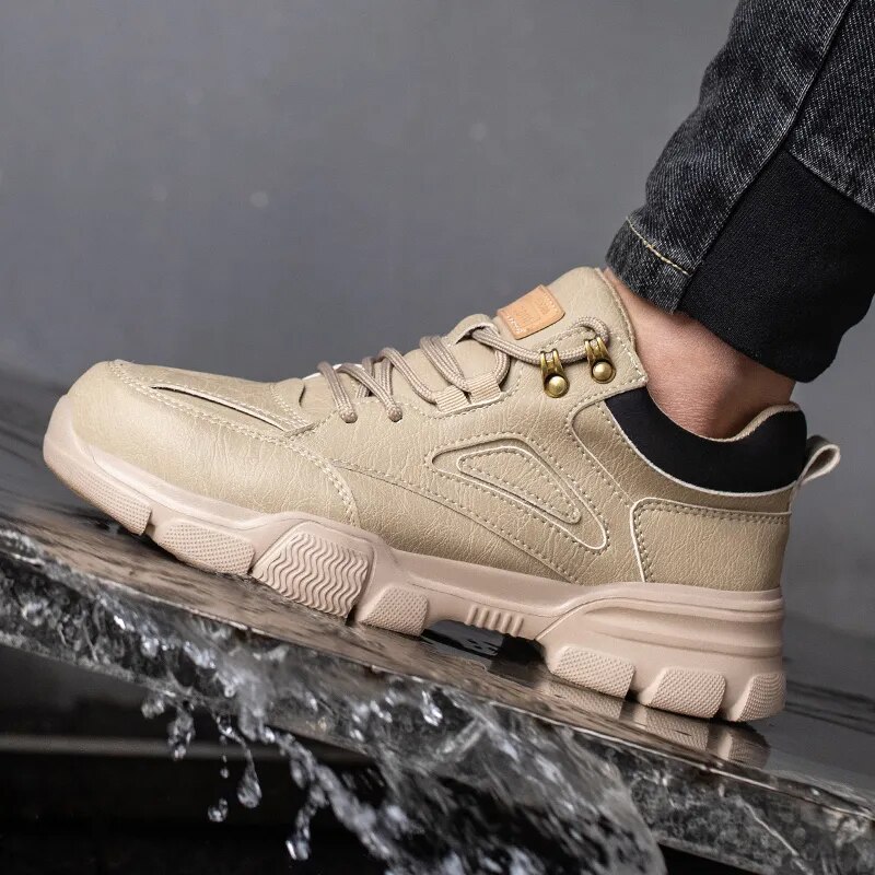 Fio de aço giratório fivela trabalho tênis masculino, sapatos indestrutíveis, anti-quebra, anti-punção, segurança, de alta qualidade