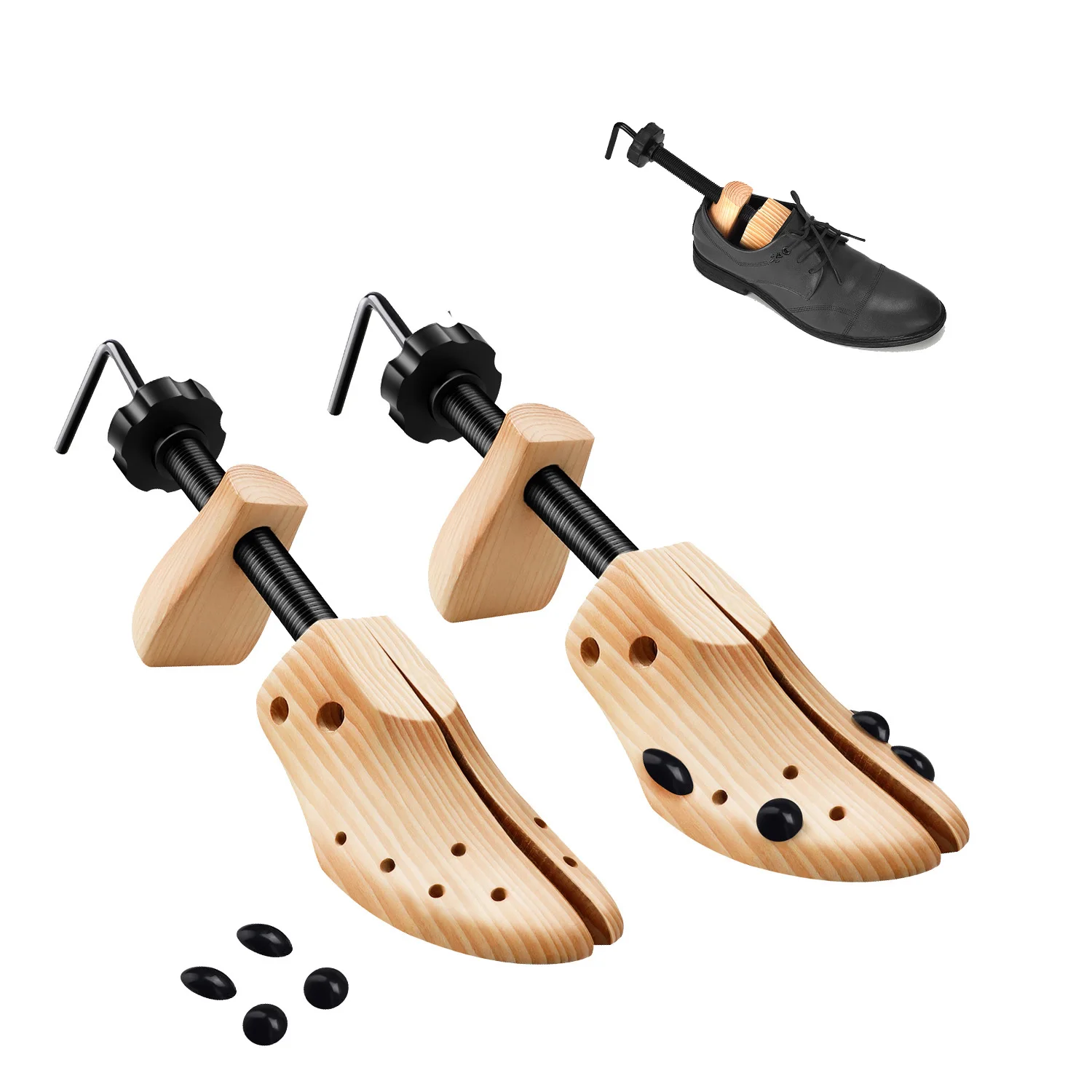 Repacego 1 Pz Alberi per scarpe in legno Barella per scarpe regolabile Espansore Uomo Donna Unisex Lunghezza Larghezza scarpe Estensore Keeper Tacchi