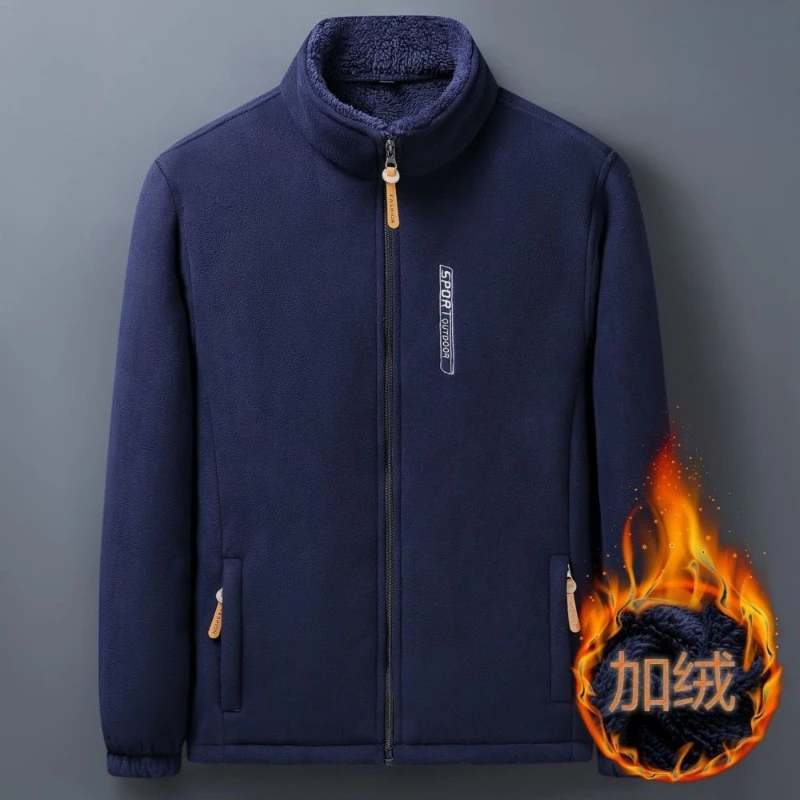 ฤดูหนาวผู้ชายกลางแจ้งเสื้อขนแกะ Casual Polar ขนแกะเย็นหนาเสื้อน้ําหนักเบา Windproof Zipper เสื้อสเวตเตอร์ถักเสื้อแจ็คเก็ตอุ่น