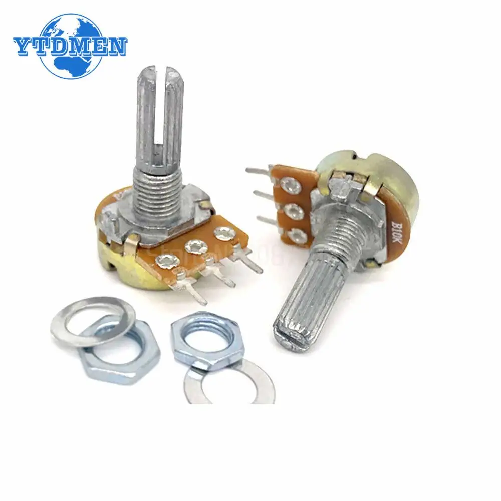Potenciómetros WH148, eje de 20mm, 3Pin, potenciómetro rotativo cónico lineal 1K 2K 5K 10K 20K 50K 100K 500K 1M Ohm, resistencia Variable
