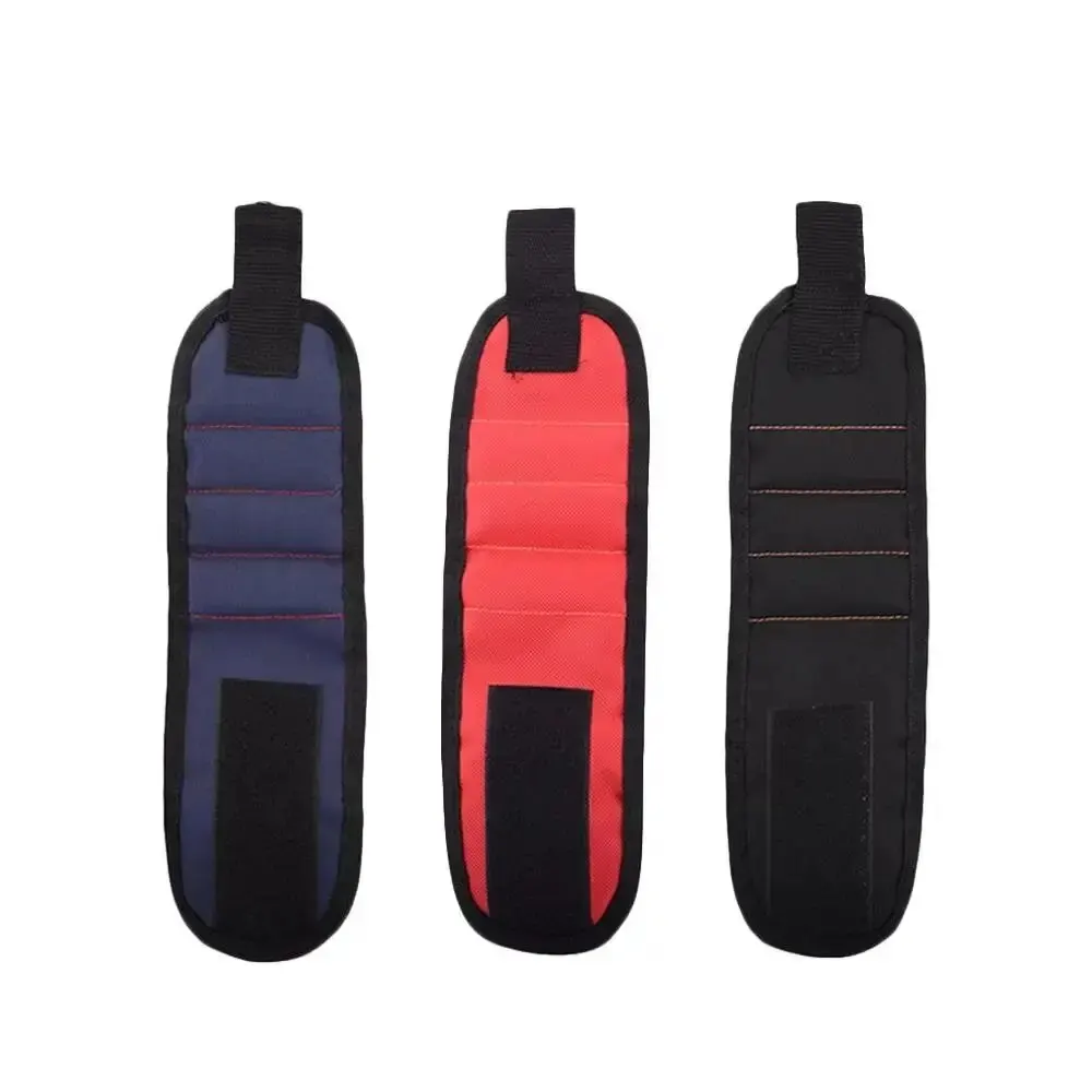 Pulseira magnética forte portátil saco de ferramentas eletricista ajustável parafusos de cinto de pulso pequenos parafusos de unhas de metal