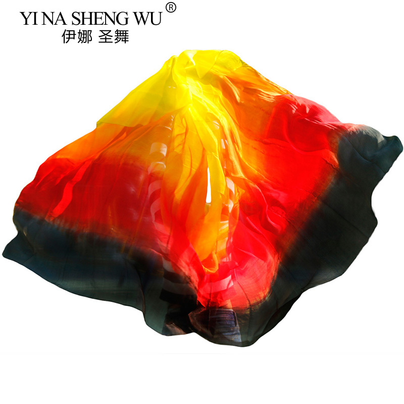 Платок для танца живота, из 100% натурального шелка, градиентный