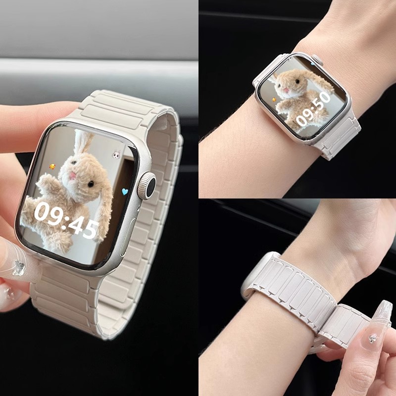 Magnetische lus voor Apple Watch-banden 44 mm 40 mm 49 mm 45 mm 41 mm 38 mm siliconen armband iWatch Series11 10 9 8 7 6 Se ultra 3 band