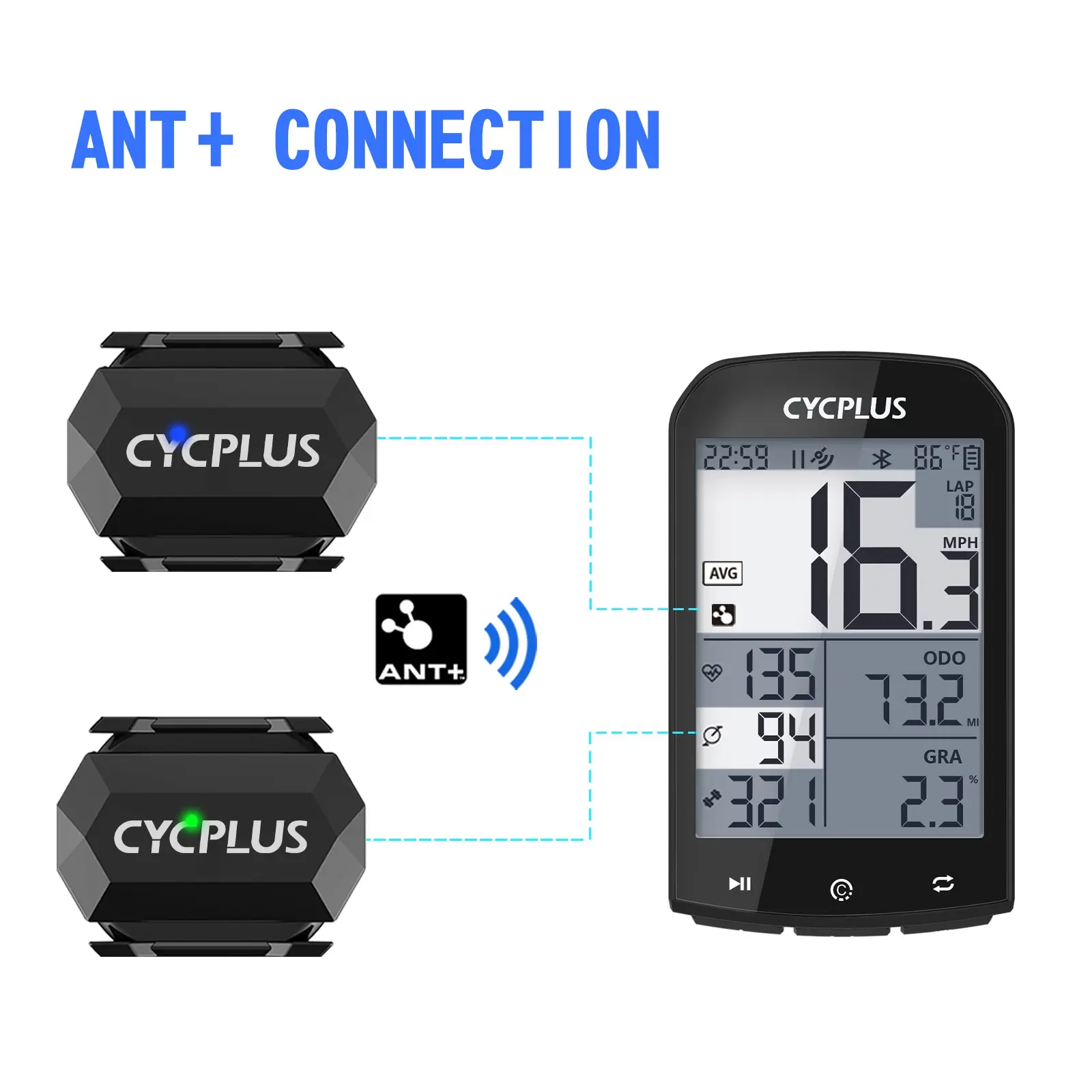 CYCPLUS-Cadência Velocidade Dual Sensor para XOSS Strava, Bicicleta Computador, Acessórios de Bicicleta, ANT + BLE 5.0 Velocímetro