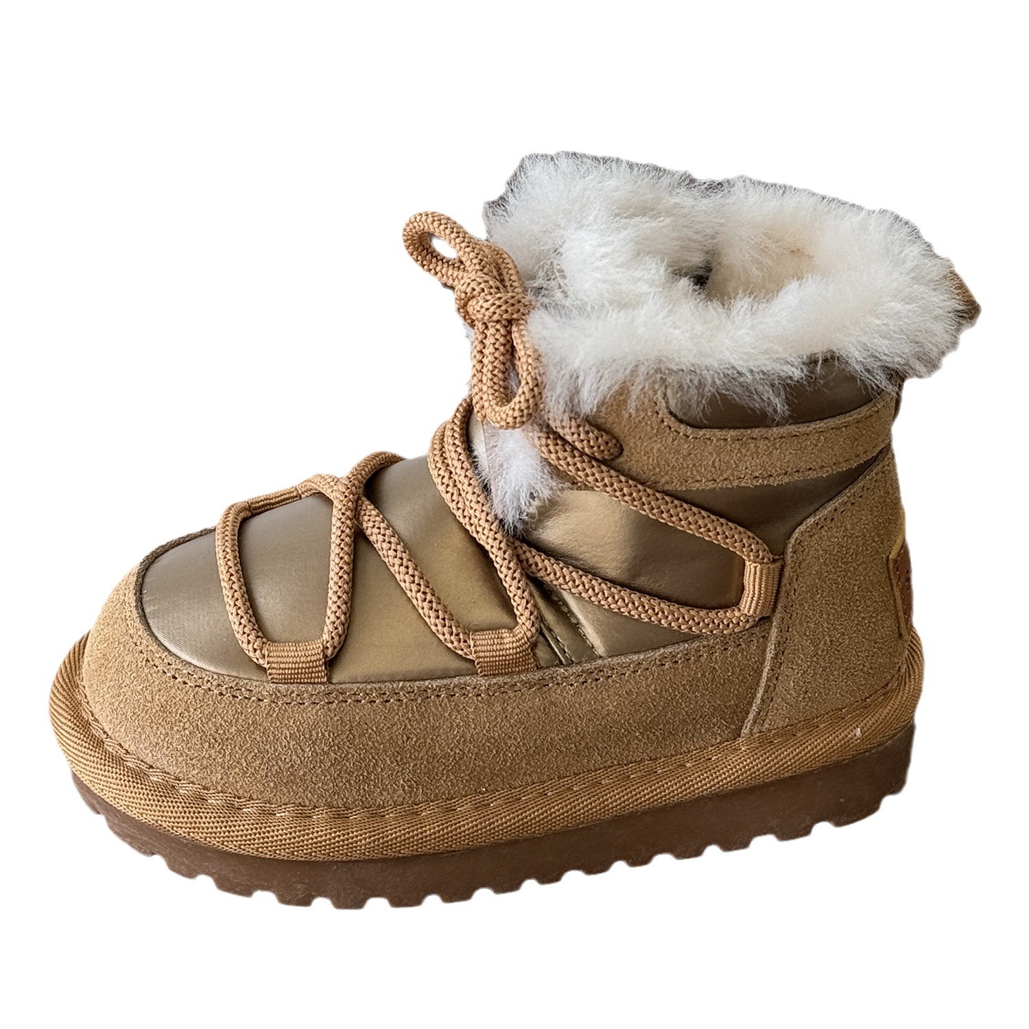 Botas de nieve de lana cálidas para niños, botas cortas impermeables a prueba de agua, botas altas de cuero para niñas, zapatos de invierno para bebés cálidos -20 ℃