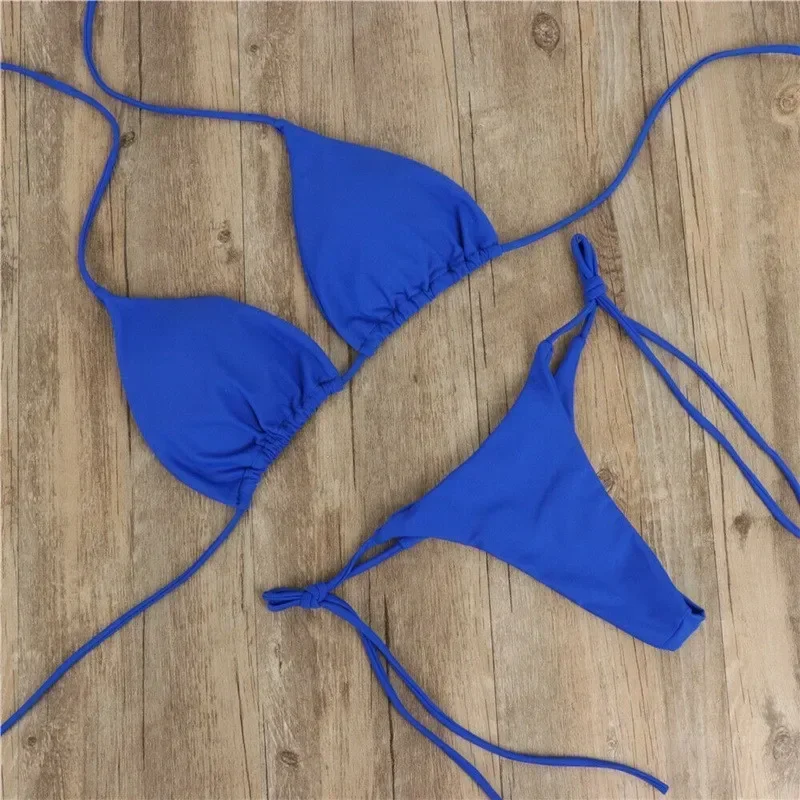 Bikini string uni à nouer sur le côté, maillot de bain à couper le souffle avec un design de bandage féminin – Bikini brésilien idéal pour la plage
