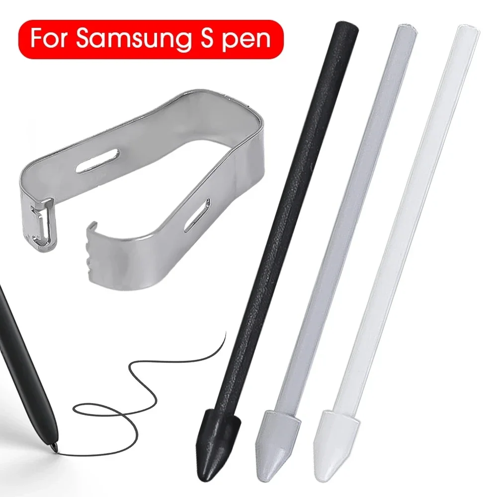 Touch Stylus S Pen Tips Replacement Nibs With Clip For Samsung Galaxy S24 S24Ultra Tab S9 S9U S9FE S Pencil Metal Spare Nib