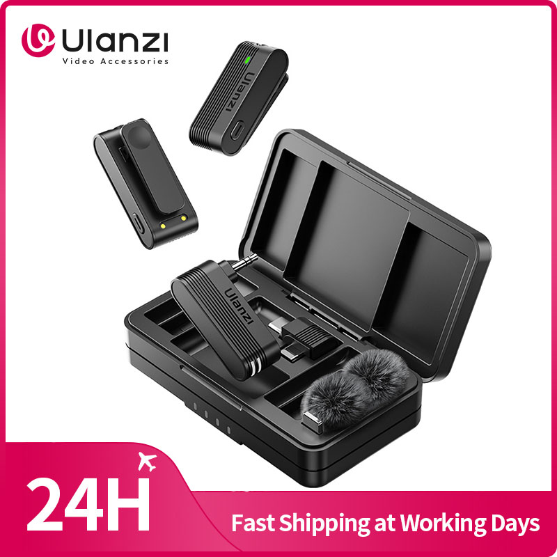 Ulanzi A100 Drahtloses Mikrofon, Lavalier-Mikrofon für iPhone 16 15 Pro (Max), Kamera, Tonaufnahme, Echtzeitüberwachung, J12-Upgrade