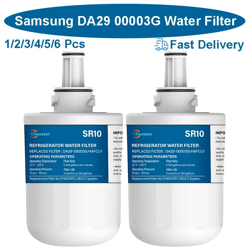 1-6 шт. DA29 00003G Замена фильтра для воды для Samsung DA29-00003B, DA29-00003A Фильтр для воды в холодильнике Aqua-Pure Plus HAFCU1