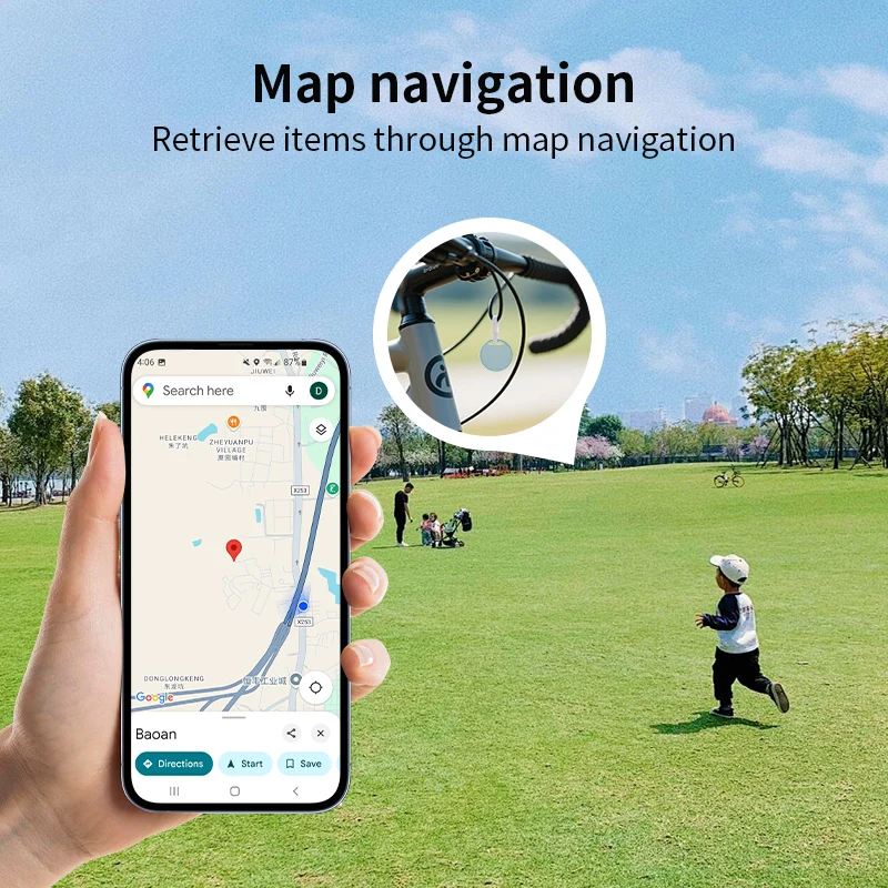 Rastreador de navegación para teléfonos Android, funciona con la aplicación Google Find Hub, localizador de llaves de localización remota para Xiaomi, Samsung, Pixel, GMS