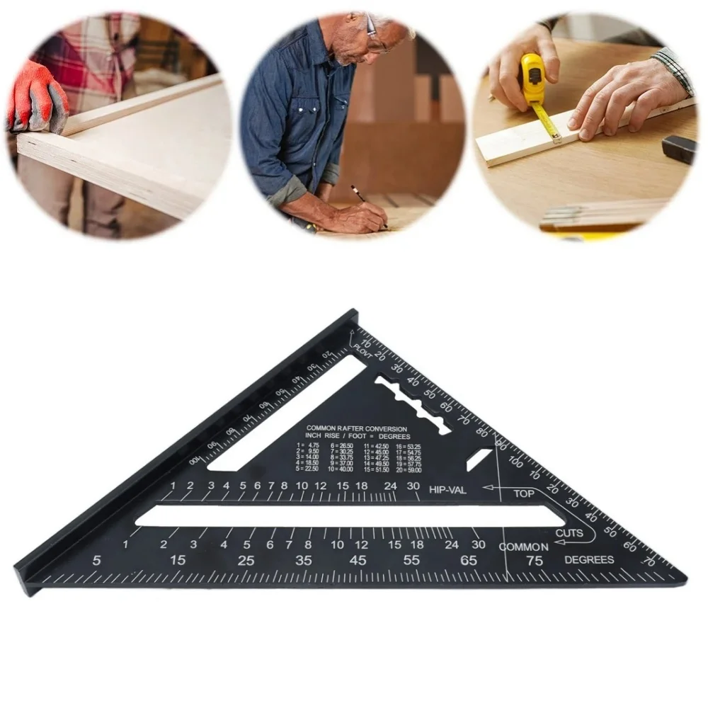 90°Triangle Carpenter Square Ruler 7 Inch High Precision Speed ​​Square Angle Metric ProtractorWood Working Tool Triangle Ruler