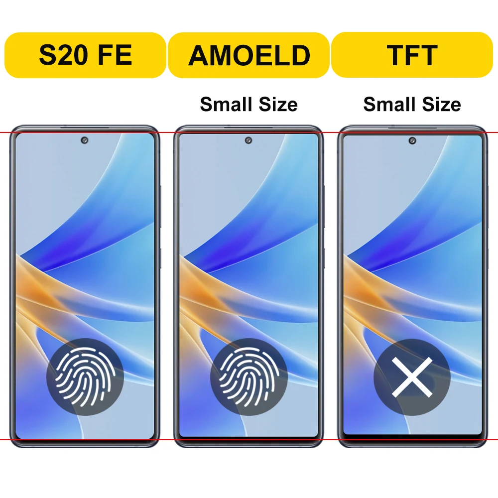 AMOLED For Samsung Galaxy S20 FE G780F LCD Display Touch Screen Digitizer with Frame For Samsumg S20FE 5G G781B LCD Replacement