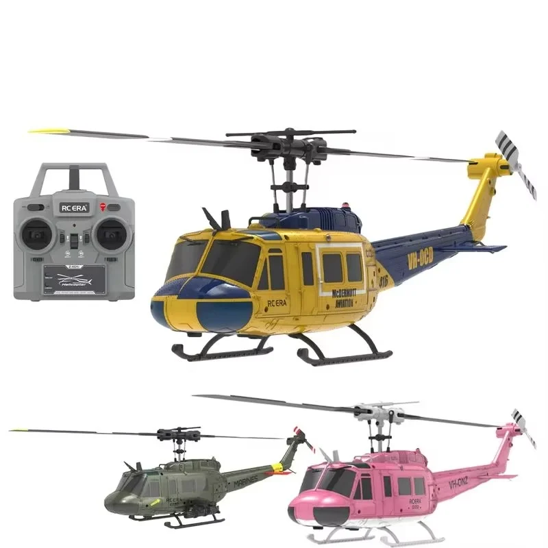 2.4g quente UH-1 huey 2.4g helicóptero de controle remoto seis canais giroscópio de seis eixos um botão invertido modelo de helicóptero acrobático