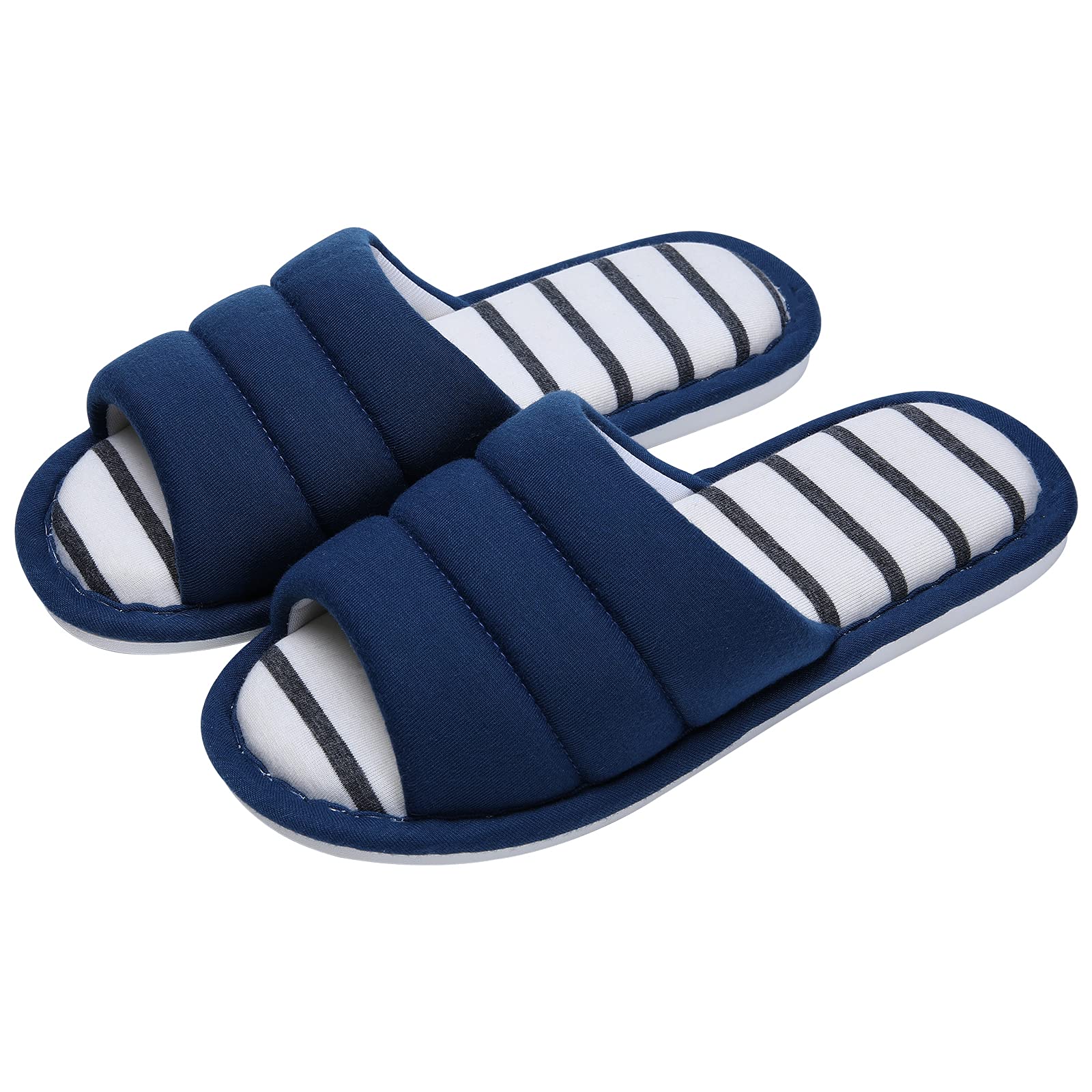 Comwarm damskie kapcie z bawełny, do domu, z wystającym palcem, miękkie kapcie, na co dzień, klapki damskie, wsuwane z pianki Memory, do sypialni
