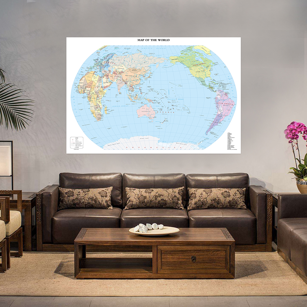 装飾的な世界地図,フレームなしのポスター,壁の芸術,学用品,家の装飾,225x150cm