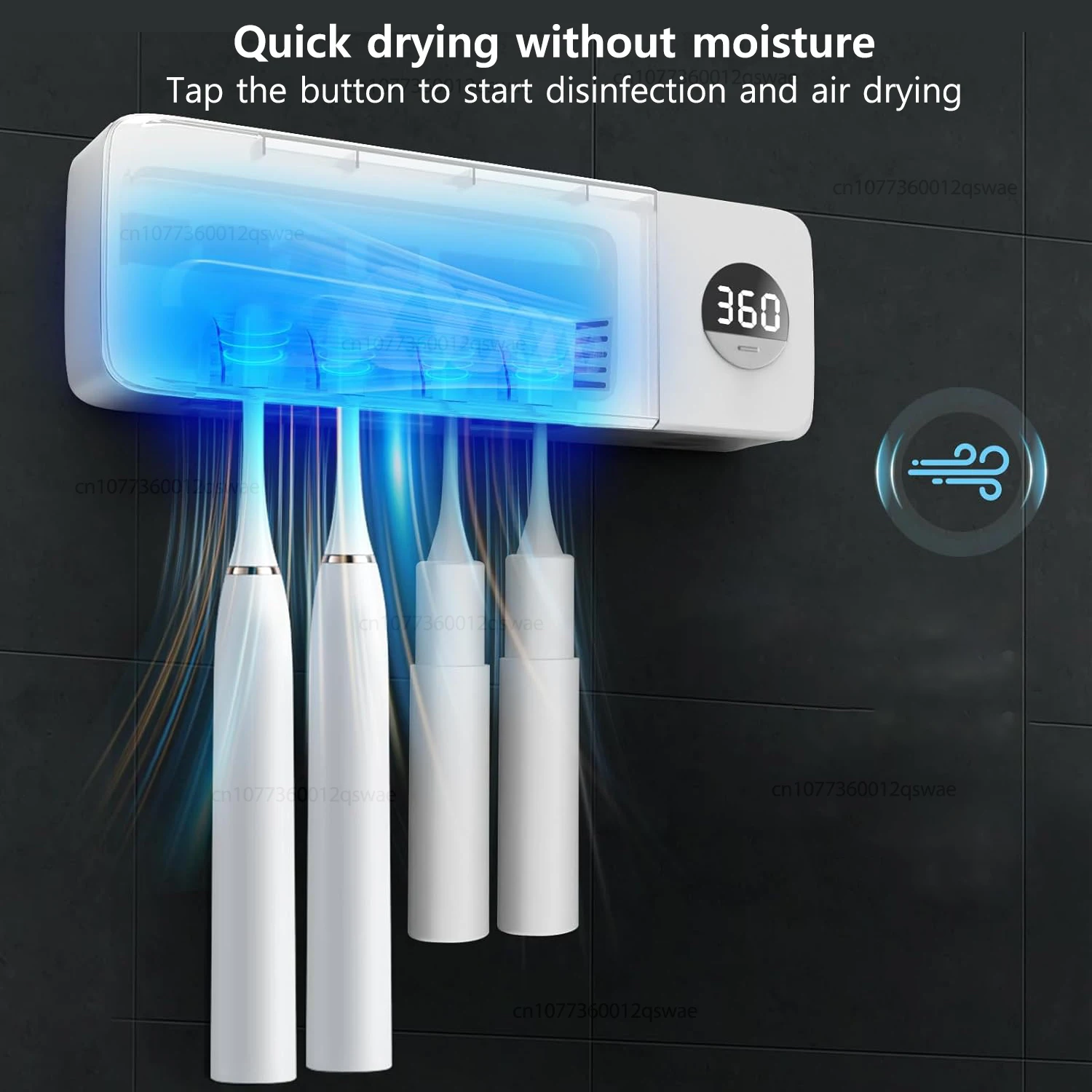 UV Toothbrush Holder Rechargeable Fast Drying Toothbrush Sterilizer With LED Display Wall-mounted Automatic Toothbrush Holders