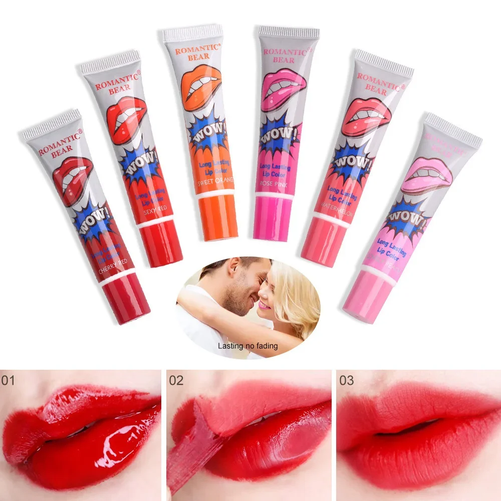 Lápiz labial líquido mágico de 6 colores, resistente al agua, duradero, sin decoloración, brillo de labios, tatuaje, esmalte de labios teñido, cosméticos