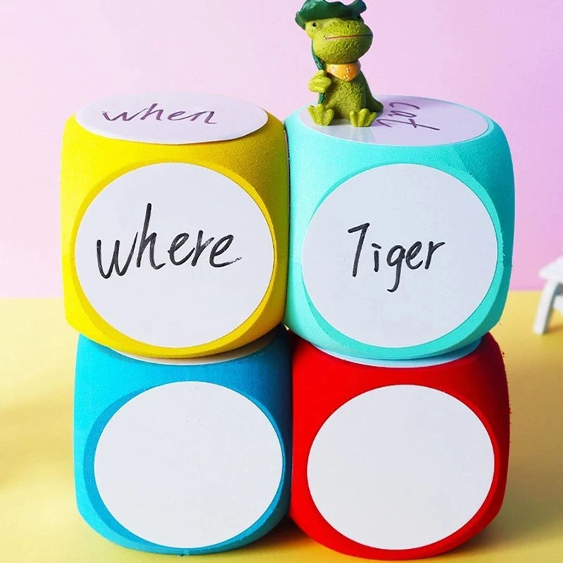 Cubos de enseñanza en el aula de educación multiusos, juego de pizarra blanca, bricolaje, borrado en seco, escribir en escribir
