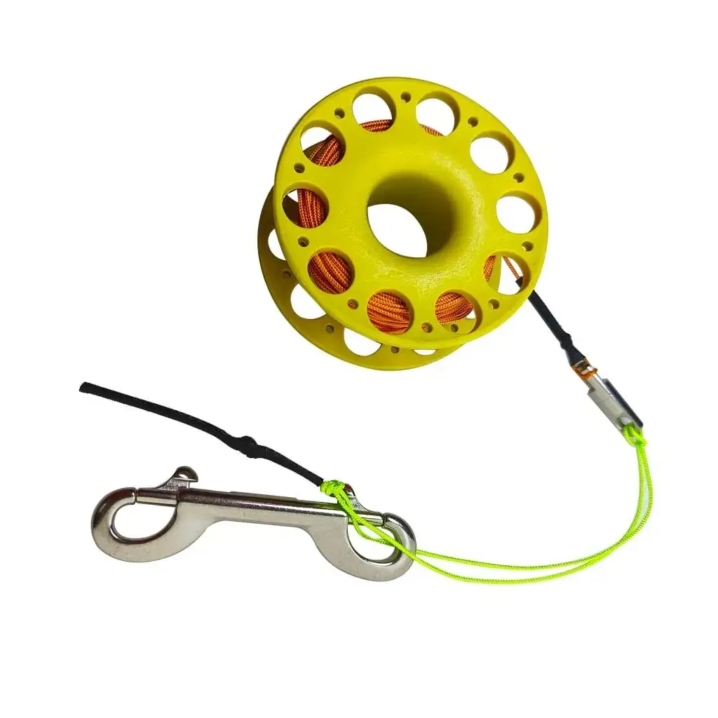 Bobina per immersioni subacquee da 30 M con gancio a doppia estremità in acciaio inossidabile SMB Tech Attrezzatura per lo snorkeling Linea guida per percorsi grotte