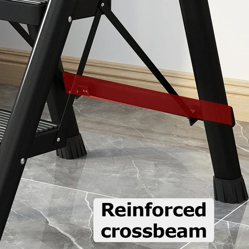 Folding Ladder 2/3/4 Step Carbon Steel Foldable House Protable Ladder Stable Step Stool Storage Shelf for Home Multifunctional