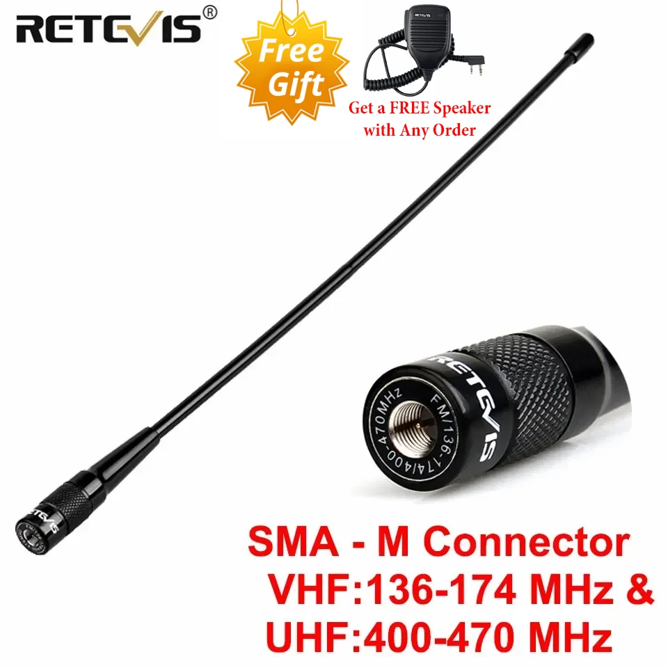 Retevis RHD-771 RT3S Radio Amateur Antennes SMA-M Mannelijke VHF UHF Zweep Antennes voor Retevis RT3S RA89 HA1UV H777 Baofeng UV3R TYT