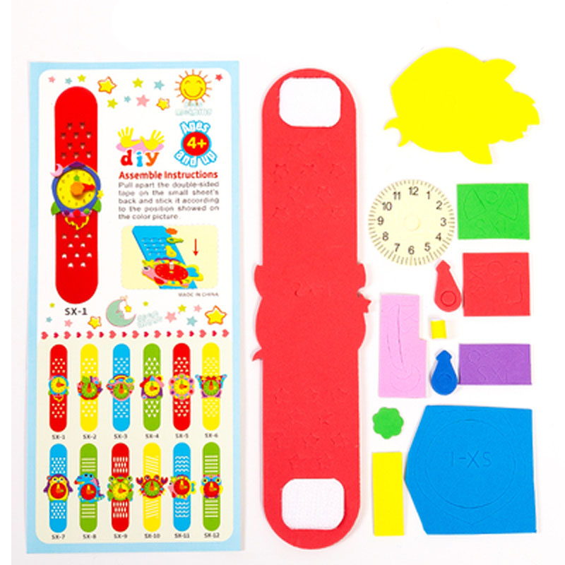 2/5/8 Cái Trẻ Em Tự Làm Đồng Hồ 3D Xốp EVA Thủ Công Dán Sáng Tạo Đồng Hồ Đồng Hồ Handmade Chất Liệu Trẻ Em học Giáo Dục Đồ Chơi Quà Tặng