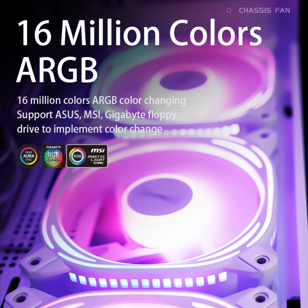 Clearance_Aigo Z12 Computerkast Fan Reverse Ventoinha PC 120mm Rgb Fan Cooler 4pin PWM CPU Koelventilator 3pin5v Argb 12cm Ventila