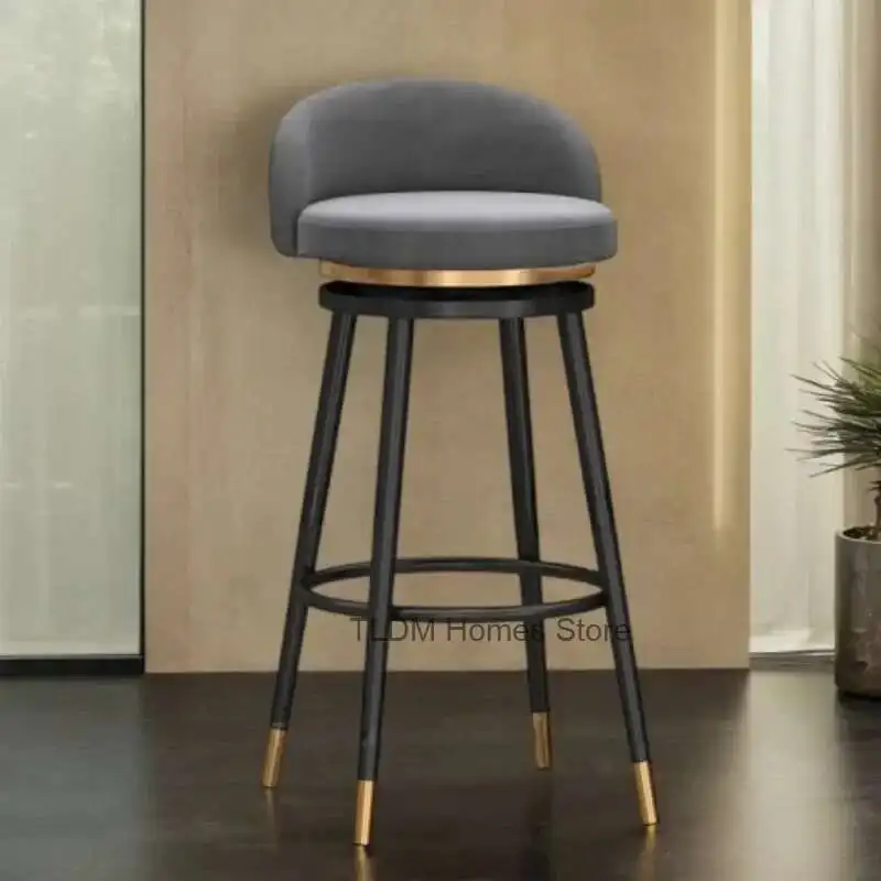 Wooden Chairs Bar Banks Height Chair Furniture Home Antique Iron Swivel Ergonomic Stools Luxury Kitchen Leather Designer Salon