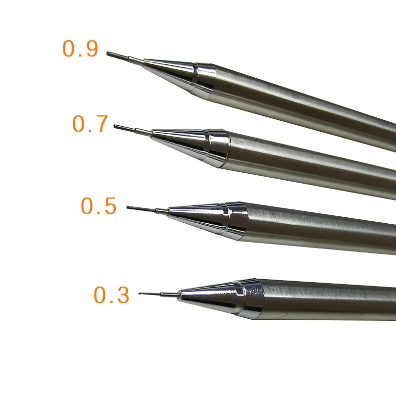 Full Kim Loại Cơ Khí Bút Chì 0.3Mm/0.5Mm/0.7Mm/0.9Mm Chất Lượng Cao HB Tự Động Bút Chì học Trường Viết Văn Bút Chì Vật Dụng Văn Phòng