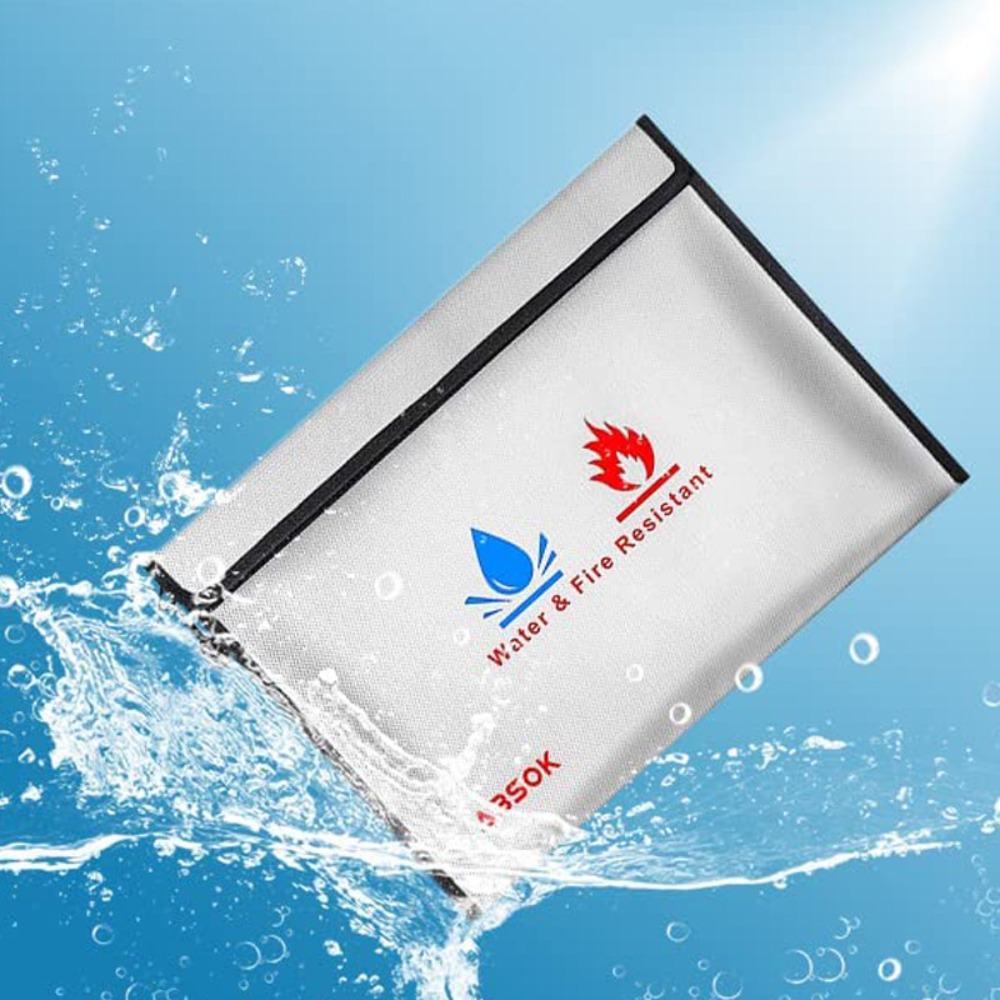 Fireproof Document Bag High Fiberglass Document Water Fireproof Bag Important A4 Paper File