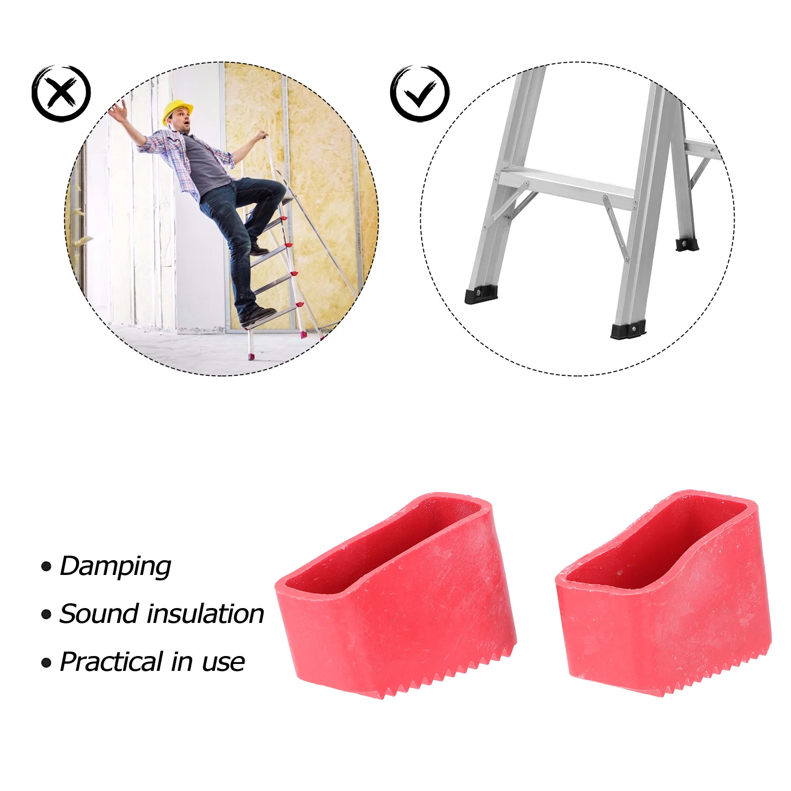 Coprisedili per scale a gradini da 2 pezzi coprigambe versatili per scale cuscinetti per scale antiscivolo piedini in gomma, piedini in gomma per scale di ingegneria
