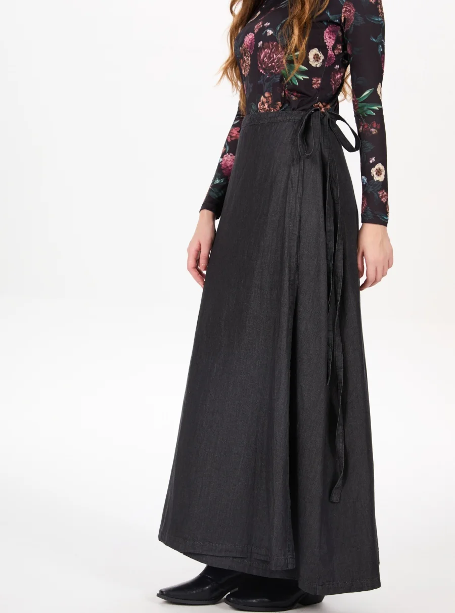 AS AW25 denim faldas envolventes de una pieza cintura ajustable ropa de mujer