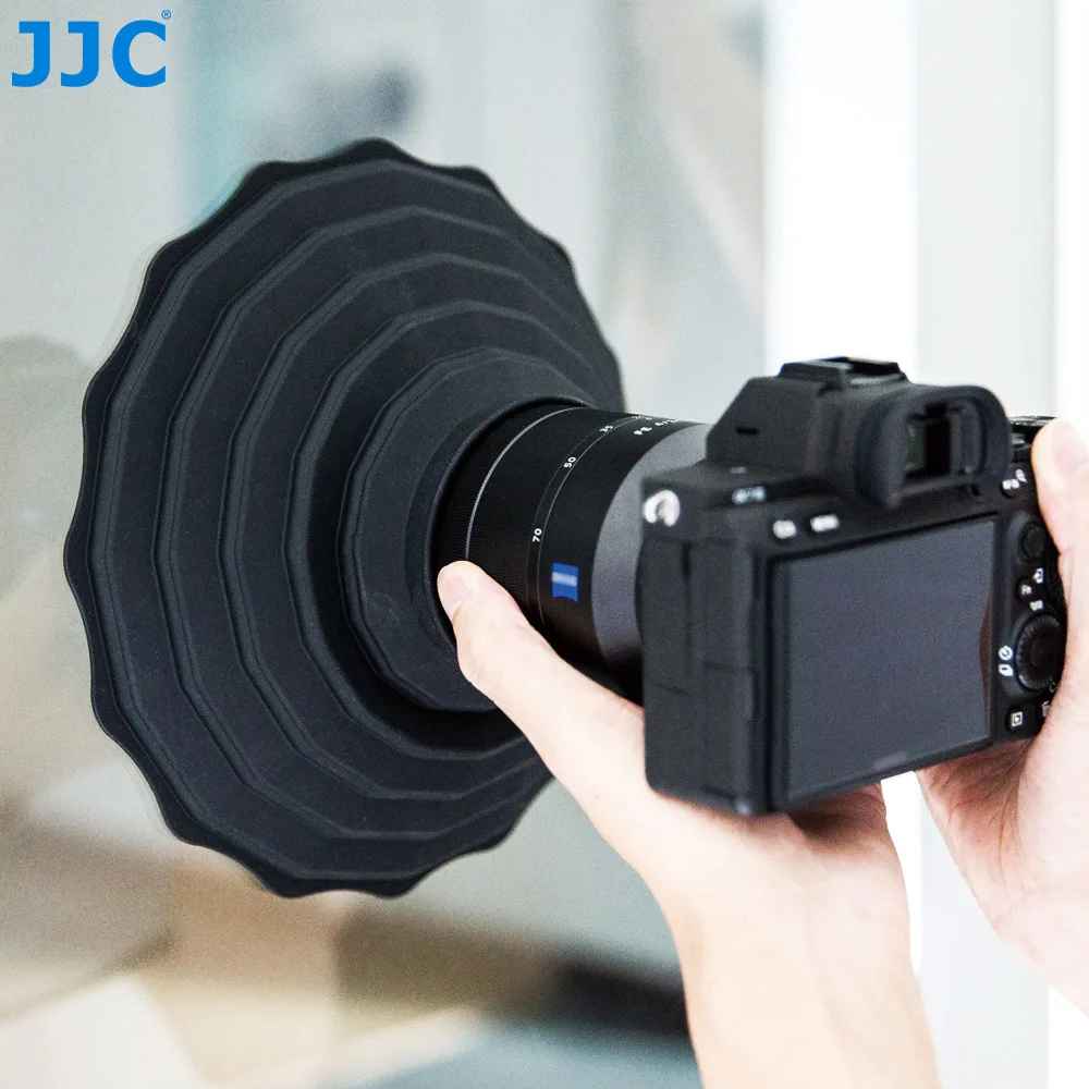 JJC Silikon-Gegenlichtblende, antireflektierende Kamera-Gegenlichtblende für Durchmesser 53 mm ~ 72 mm, 73 mm ~ 88 mm Objektiv, faltbarer, umkehrbarer Gegenlichtblende