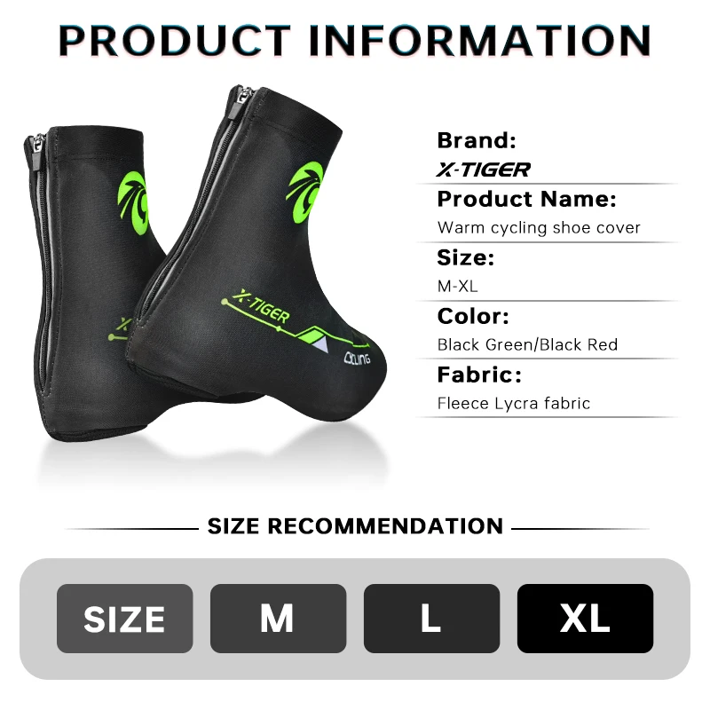X-TIGER ฤดูหนาวขี่จักรยานกีฬารองเท้า BOOT WARM ครอบคลุมความร้อน Windproof Overshoes MTB จักรยานขี่รองเท้า Protector