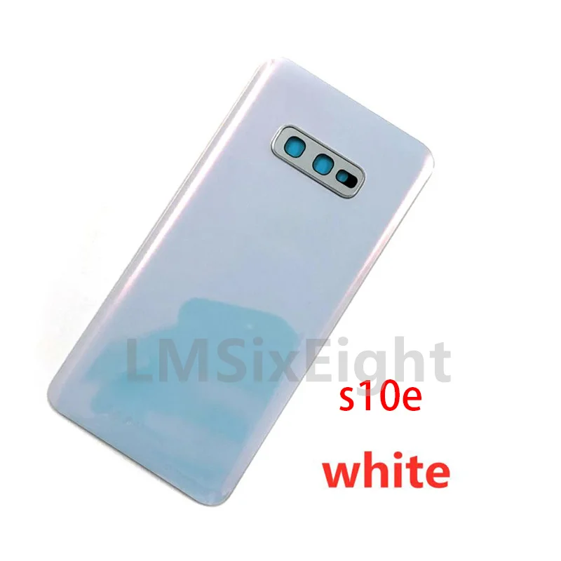 新しいサムスンギャラクシー S10 G973 S10 プラス G975 S10e G970 ハウジングガラスリアドアケースバッテリーバックカバーパネルカメラレンズ部品電話交換蓋シャーシ粘着ステッカーテープ
