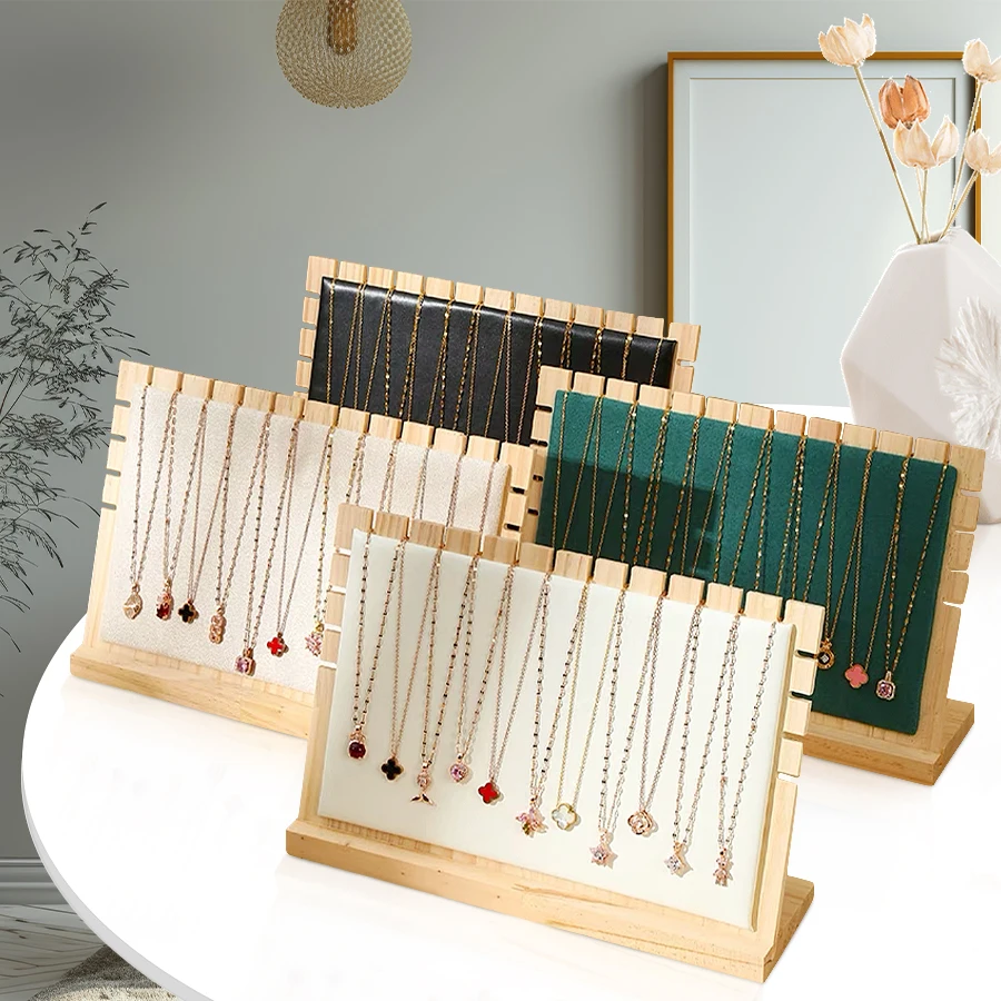 Creatieve massief houten ketting frame mode-sieraden display frame hanger ondersteuning sieraden display rekwisieten