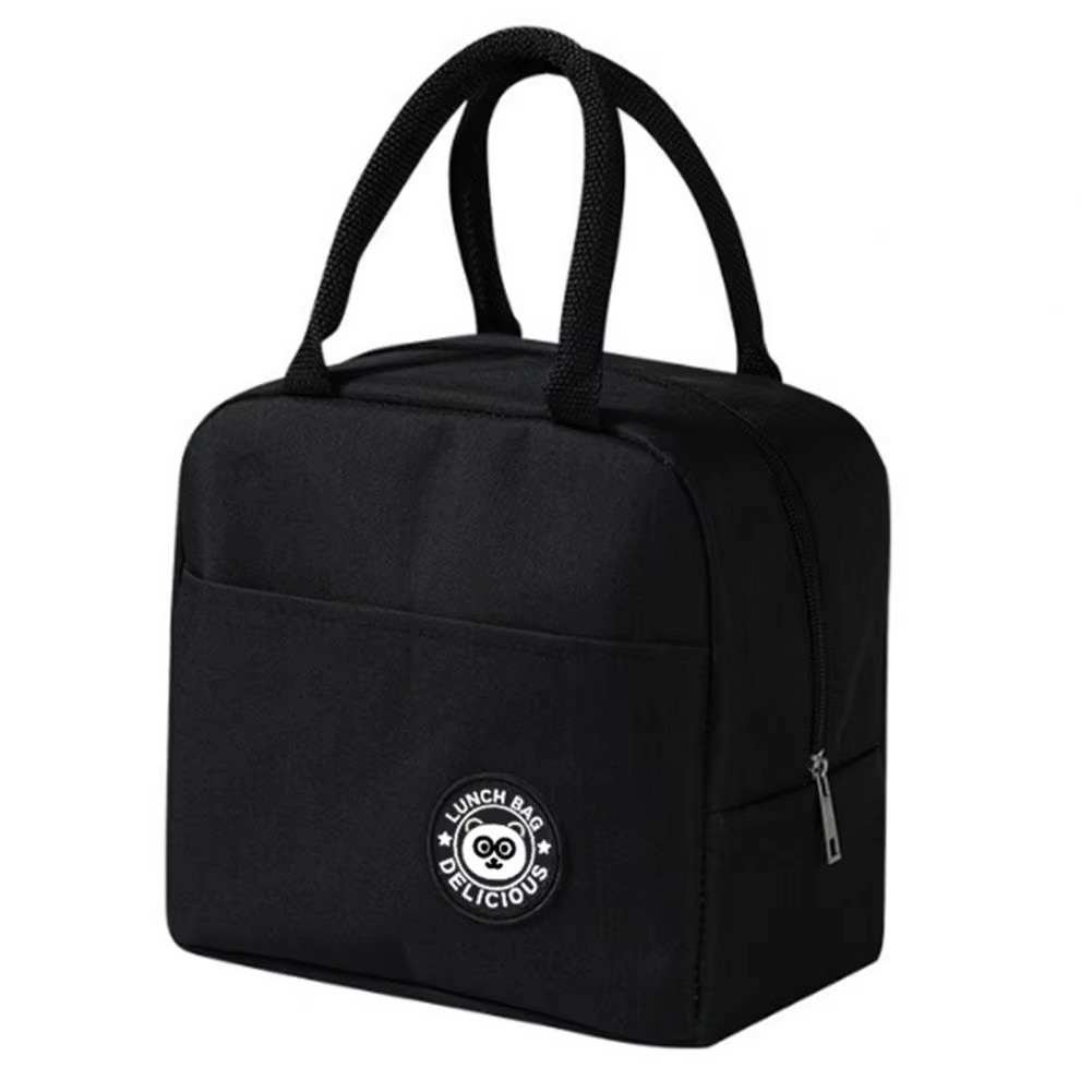 Saco de almoço isolado saco de almoço de pano oxford saco de lancheira isolado com forro de folha de alumínio à prova de vazamento zíper de boca para deslocamento