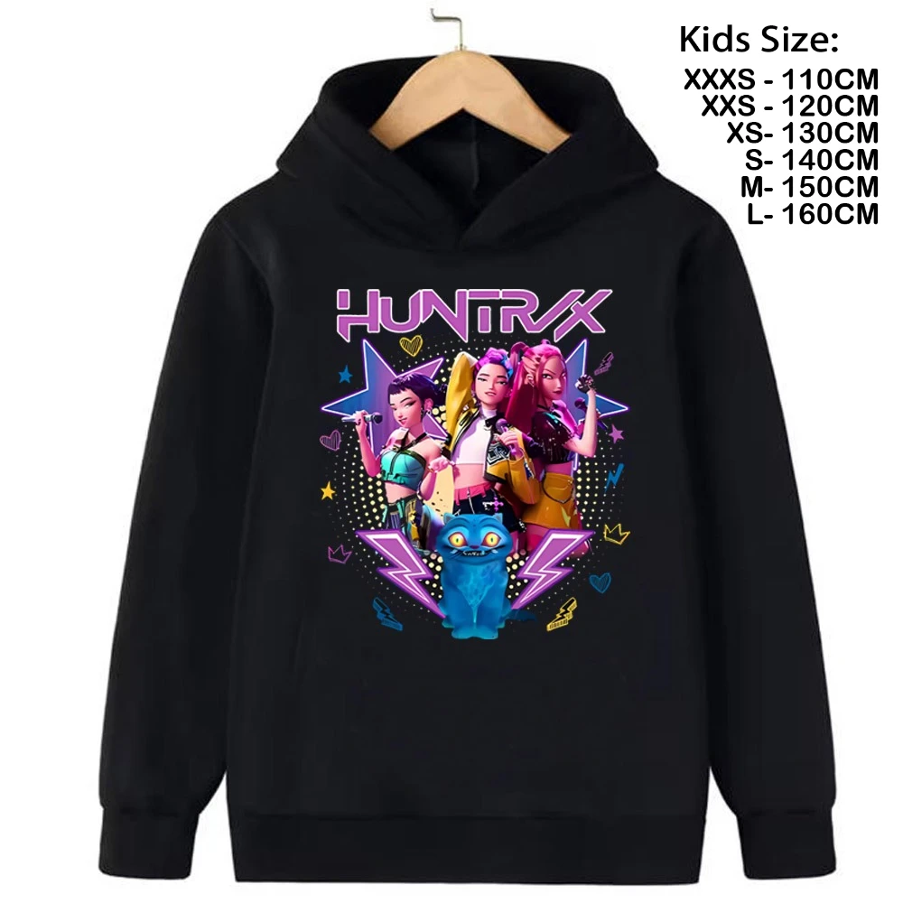 2025 kpop demon hunter dos desenhos animados meninas menino moletom com capuz quente das crianças moda coreana casual topos roupas casuais meninas